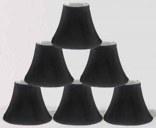   Lamp Shades, Set of 6, Soft Bell 3x 6x 5 Black , Clip on, NEW