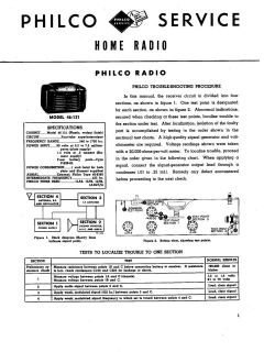 PHILCO 1946 1953 RADIO CLOCK RADIO SERVICE MANUAL   ANTIQUE   VINTAGE