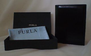 FURLA Black Italian Leather Desk Planner Agenda Dust Bag VGC OB 6 Ring 