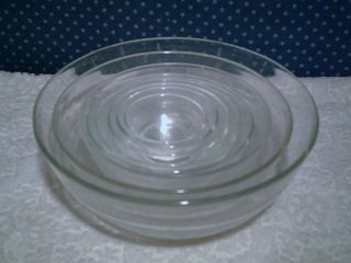 Duralex France Clear Glass Nesting Mixing Bowls