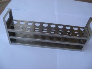 Stainlee Steel Test Tube Holder Rack 130mm 3 Rows 1.3cm holds 20 Tubes