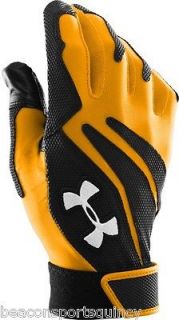 2013 Under Armour Mens Clean Up IV Batting Gloves STEELTOWN GOLD 