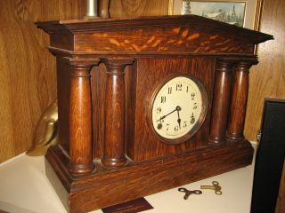 Vintage Arthur Pequegnat Clock Co., Pantheon Mantel mantle