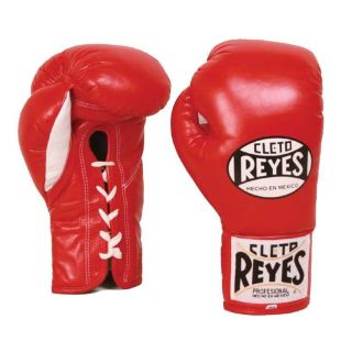 Cleto Reyes Professional Boxing Official Fight Gloves   Lace Up   Red