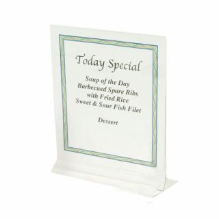 11 CLEAR ACRYLIC PLASTIC TABLE CARD MENU PAPER HOLDER 