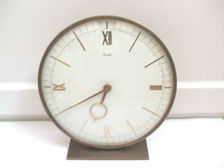 Kienzle Circular Brass Case Winding Movement Mantle Clock 7.5High