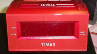 NEW Timex T126 Large Display LED Alarm Clock for Waking in time (RED)