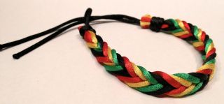   Bob Marley Braided soft Fabric Bracelet Multi String friendship new