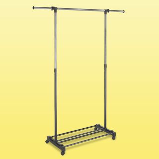 ROLLING CLOTHING RACK retail clothes garment display adjustable 