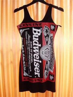   Black Budweiser MINI DRESS, Short Skirt, Clubbing Dress, Size S,M,L