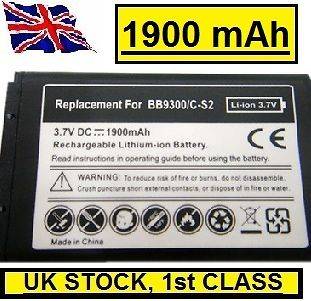 1900mAh High Capacity C S2 Battery for Blackberry Curve 8520 8530 8300 