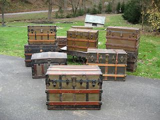 Newly listed ANTIQUE STEAMER CHEST VINTAGE TRUNK   ALL ORIGINAL 