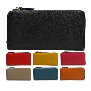 Real leather Lady Woman Zipper Wallet Purse Clutch Bag with Wrist 