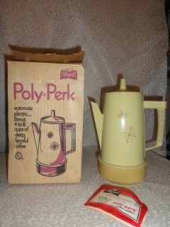   Perk Coffee maker Peculator Electric Vintage 1970s coffee pot & box