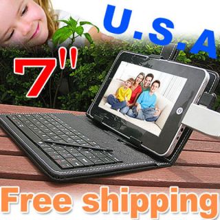 New 7 7 inch stand leather USB keyboard Case For Android aPad 