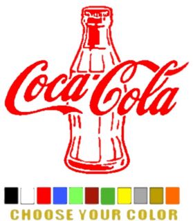 COCA COLA BOTTLE STICKER COKE DRINK DECAL **ANY COLOR**