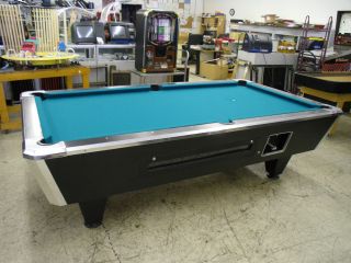 ft Coin Operated Pool Table + Balls & Sticks  Brand New Felt   1 
