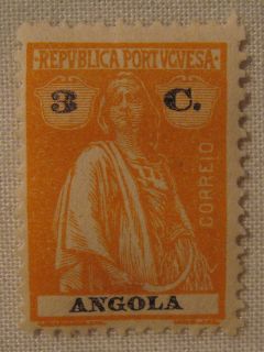 1914 Angola 3 Centavo Orange Scotts 126 Portuguese Territory Ceres