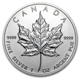 silver maple leaf in Coins Canada