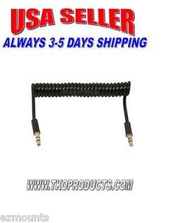 3ft Coiled 3.5mm Audio Auxillary Cable   Converter Adapter Cable for 