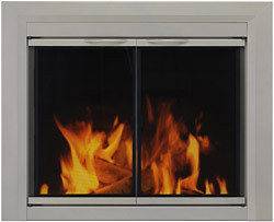   Hearth Glass Fireplace Door Colby Nickel Small CB 3300 Mesh Screens