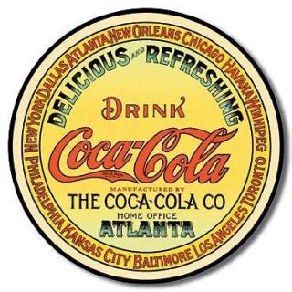 Coca Cola Coke Keg Label Round Vintage Advertising Tin Sign Metal Made 
