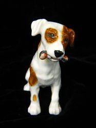 VINTAGE ROYAL DOULTON JACK RUSSELL TERRIER DOGS W/BONE HN1159 AND 