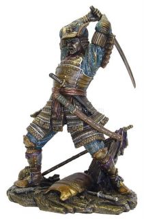 NEW Japanese Samurai in Battle Bronze Statue Figure