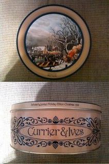 TIN Schwans Collectible Tin 1998 (Winter Evening by Currier & Ives)