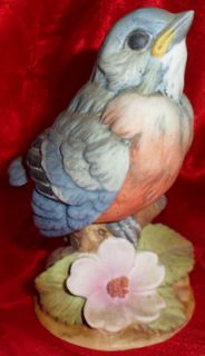 Collectible Porcelain Handpainted Blue Bird Figurine Andrea Sadak 