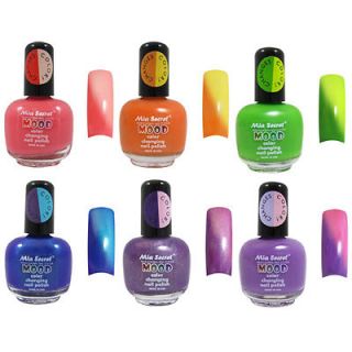 Mia Secret Mood Color Change Nail Polish Lot # 1 ( 6 Different Colors)