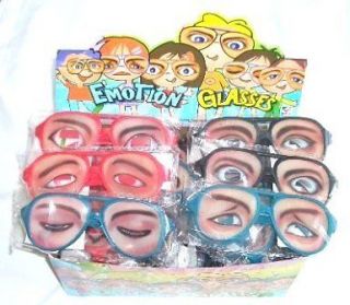 24 pair Plastic Eye Spectacle Glasses Weird Funny Emotion Eyeglasses 