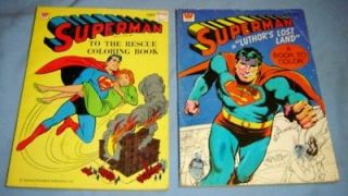 Lot of 2 SUPERMAN 1970s COLORING BOOKS Whitman #1001 & #1665