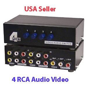 in x1 out Composite RCA Video Audio Switch Switcher