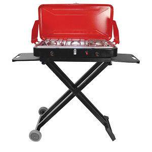 Travel n Grill Propane Stove and Grill, Red