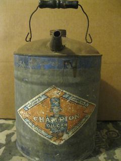 Vintage Champion Oil Can   Two Gallon   RARE   Awesome Mancave Piece 