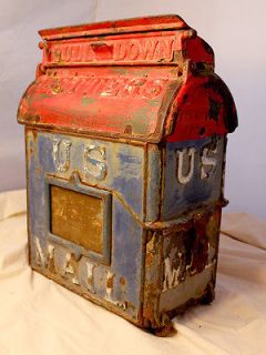   Iron Postal Drop Box ~ Corbin Lock Co Mail Box ~New Britian Conn