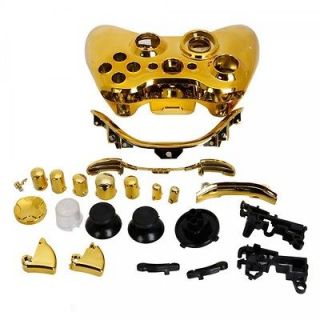 Wireless Controller Full Housing Shell Case for Xbox 360 Plating Gold