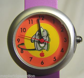 NEW Vintage Apple Computer Logo MOUSE Watch c.1998, Youth/Kids Purple 