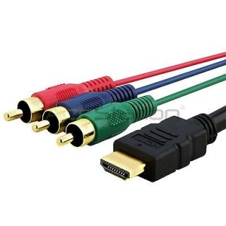 5Ft 1.5m HDMI to 3 RCA Adapter Cable Gold Plated Convertor Male For 