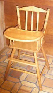 Vintage Hardwood Maple Baby High Chair