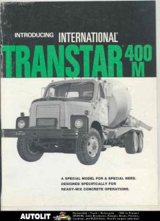   International Transtar 400M Ready Mix Concrete Mixer Truck Brochure