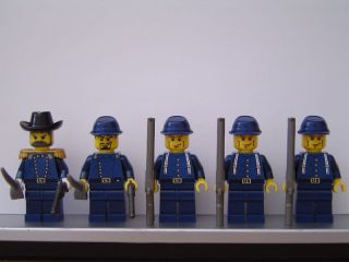 Lego WESTERN American CIVIL WAR Dark Blue UNION Soldiers Minifigs 