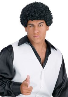 BLACK SHORT AFRO TIGHT Fro Jheri Curl Costume Wig NEW