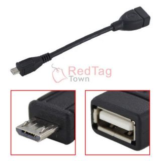USB 2.0 A Female to Micro B Male Converter OTG Adapter Cable For 