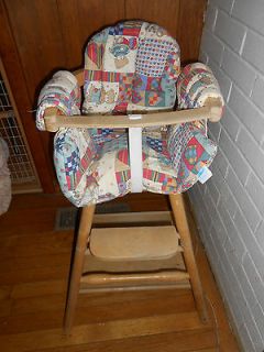 Vintage Antique Baby High Chair Convert To Play Table And Stroller