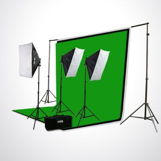 PHOTOGRAPHY VIDEO STUDIO SOFTBOX 2400W LIGHTING CHROMAKEY BACKGROUND 