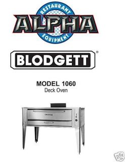 Blodgett 60 Single Deck Gas or Propane Oven 1060Single