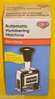 Cosco 26137 Self Inking Automatic Numbering Machine NEW