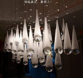    80cm Modern 44 Drop Glass Shade Crystal Ceiling Light Pendant Lamp